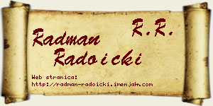 Radman Radoički vizit kartica